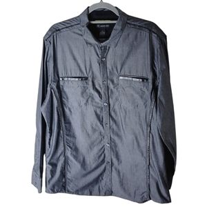 INC International Concepts slim fit button down men's gray shirt size XL